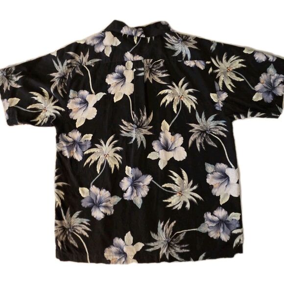 Tommy Bahama 100% Silk Shirt Short Sleeve Floral Hawaiian Button Mens Medium - Picture 3 of 4